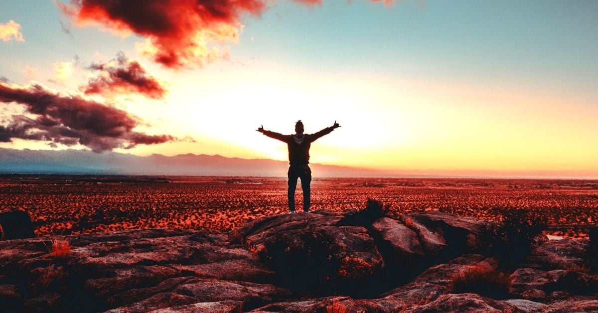 Man enjoying sunrise