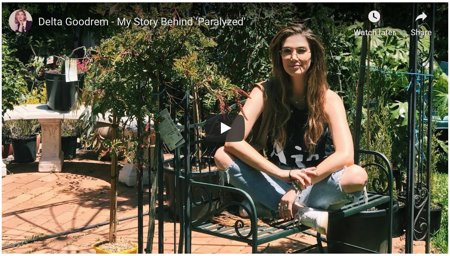 delta goodrem's my story behind paralyzed youtube video