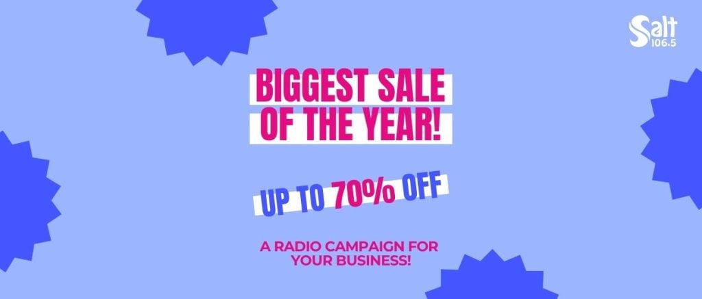 Salt 106.5 EOFY Sale 2026_Web Banner 1248x533px